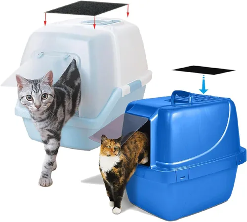 Miniatura 4 de Lubise 8 filtros de carbón de 0.4 pulgadas compatibles con caja de arena Van Ness para gatos, filtros de olor de repuesto de carbón activado de alta