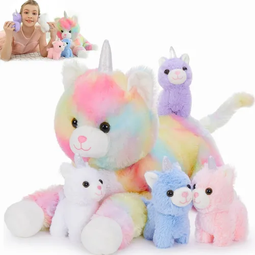 Miniatura 20 de MorisMos Pug Stuffed Animal with Babies Inside, 14" Mommy Stuffed Pug with 3 Baby Puppies, 4Pcs Interactive Soft Cuddly Dog for Kids, Dog Lovers