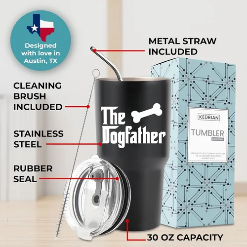 Miniatura 5 de Vaso de perro de 30 onzas, regalos para los amantes de los perros para hombres, perros, papá, tazas de café, regalos de perro para hombres, perro