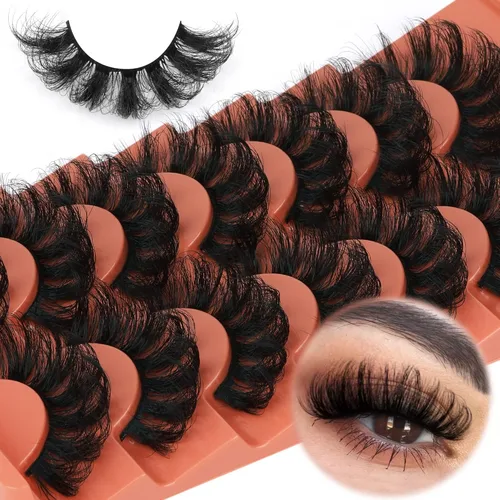Miniatura 11 de TOOCHUNAG - Pestañas postizas esponjosas 8D de 20mm, pelo de visón sintético, pestañas naturales, gruesas, con volumen, ojo de gato, paquete de 7