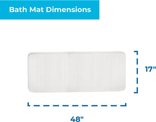 Miniatura 3 de Linenspa Tapete de baño de espuma viscoelástica, antideslizante, absorbente de agua, de secado rápido, lavable a máquina, tapete de baño para baño