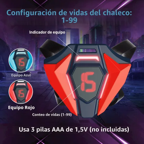 Miniatura 3 de Conjunto de Laser Tag de 2, Juego de Laser Tag con Chalecos de Pantalla de Puntuación LED para Niños, Adolescentes y Adultos, Juguetes de Regalo