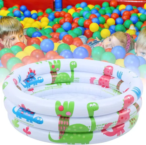 Miniatura 4 de Asixxsix Piscina inflable para bebés, redonda de 23.6 pulgadas, parte inferior acolchada suave, inflado rápido, multiusos para niños, niños pequeños