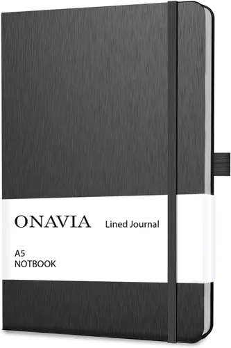 Miniatura 6 de ONAVIA Cuaderno rayado A5, cuaderno de notas con rayas universitarias de 7mm, diario para escribir, trabajo, escuela, viajes y toma de notas, tapa