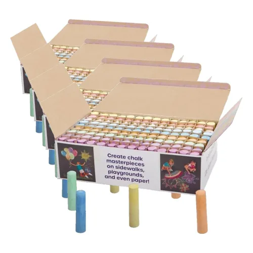S&S Worldwide Tiza jumbo para acera multicolor | 9 colores | no tóxica | 4 pulgadas de largo | 126 piezas, paquete de 4