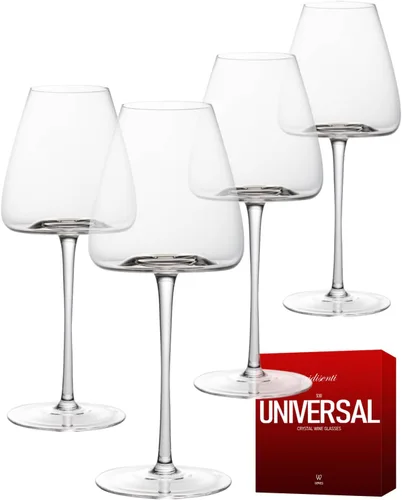 Miniatura 9 de Juego de 4 copas de vino de cristal sopladas a mano de 23.5 onzas para Pinot Noir, Borgoña, Burdeos, vasos de cristal grandes sin plomo con diseño