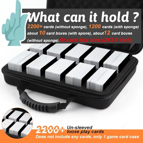 Miniatura 2 de 1200-2200 Card Game Case for Cards Against Humanity Game,Collectible Trading Card Storage Holder Compatible for Pokemon Cards, Sports Card and