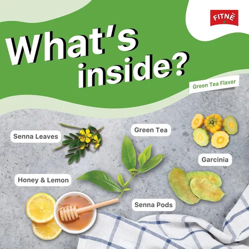 Miniatura 6 de FITNÈ Té verde a base de hierbas miel limón con infusión de Garcinia Senna suave desintoxicación limpia alto antioxidante sin calorías edulcorante