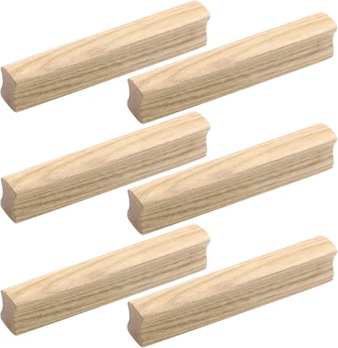 MY MIRONEY 6 tiradores de cajón con acabado de madera maciza, manijas de gabinete de madera de fresno, herrajes para muebles, vestidor, tiradores
