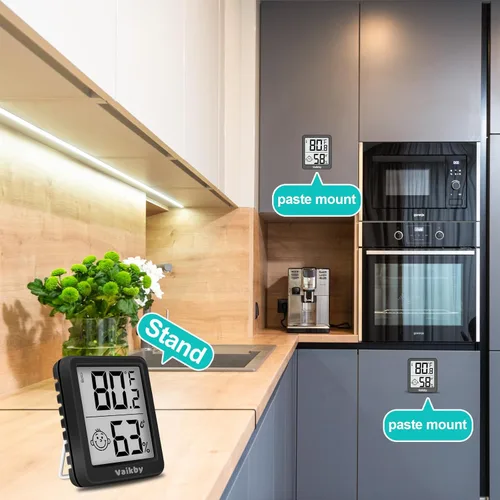 Miniatura 7 de Higrómetro de humedad para interiores, paquete de 3, termómetro de habitación para monitor preciso de temperatura ambiente, higrómetro digital