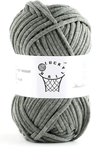 Miniatura 13 de Hilo de 100g para Ganchillo y Tejer, 66 yardas/60m de Hilo de Algodón para Principiantes, Hilo de Mezcla de Acrílico Algodón-Nylon para Kit de Blanco
