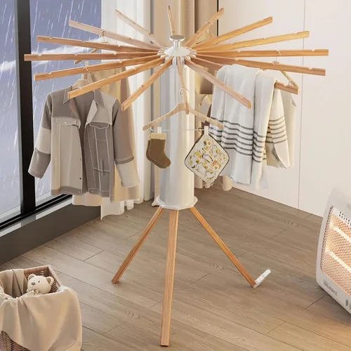 Miniatura 6 de Estante de secado de ropa con trípode, estante portátil y plegable para ahorrar espacio, estante de secado de ropa, ropa plegable, balcón