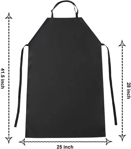 Miniatura 5 de VWELL Delantal impermeable de goma de vinilo, 41.5 pulgadas, resistente a productos químicos, para lavavajillas, trabajo de laboratorio, carnicería