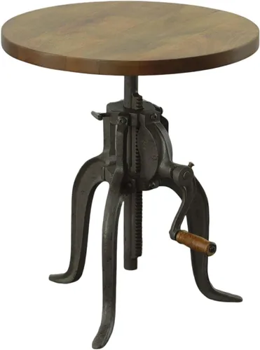 Miniatura 14 de Carolina Chair & Table Mesa auxiliar rústica con manivela ajustable de 18 pulgadas, base de hierro fundido para granja, sala de estar o dormitorio