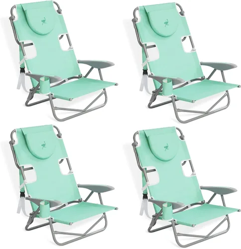 Miniatura 10 de Ostrich On-Your-Back - Silla de playa reclinable de 5 posiciones (paquete de 2)