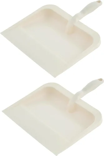 Miniatura 14 de Superio Recogedor de plástico resistente con mango de agarre cómodo, color beige, duradero, ligero, multisuperficie, fácil de barrer, 10 pulgadas