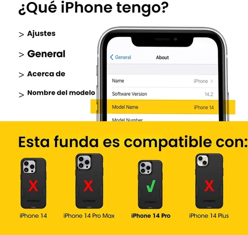 Miniatura 2 de OtterBox Funda para iPhone 14 Pro (solamente) de la serie Commuter - Dont BE azul (azul), delgada y resistente, apta para bolsillo, con protección