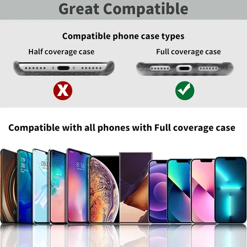 Miniatura 5 de TACOMEGE Phone Tether Tab for iPhone, Cell Phone Lanyard Patch, Phone Strap Replacement Part for All Full Phone Cases Gris claro