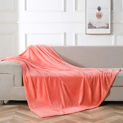 Miniatura 4 de NANPIPER manta decorativa gruesa y ultrasuave de microfelpa, para todas las estaciones, manta peluda de microfibra prémium para sofá y sillón, Coral