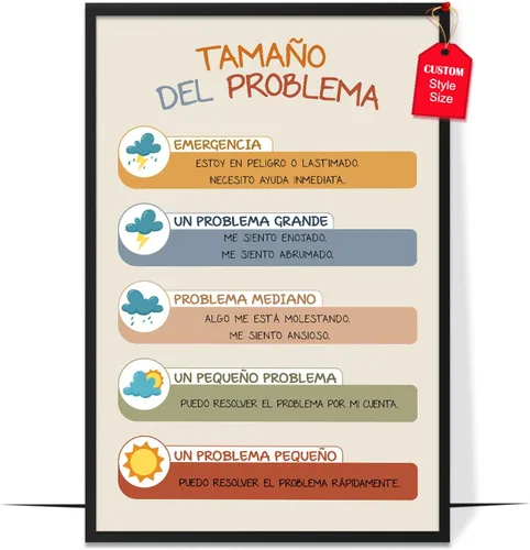 Miniatura 18 de LOLUIS Póster de salud mental, arte de terapia SEL, suministros educativos en español, decoración para escuela, aula y oficina