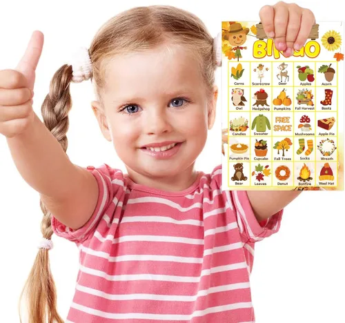 Miniatura 8 de Fancy Land Juego de bingo de otoño para niños 24 jugadores Happy Harvest Acción de Gracias Juego de suministro