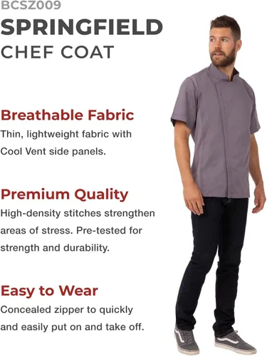Miniatura 3 de Chef Works Springfield - Abrigo de chef para hombre