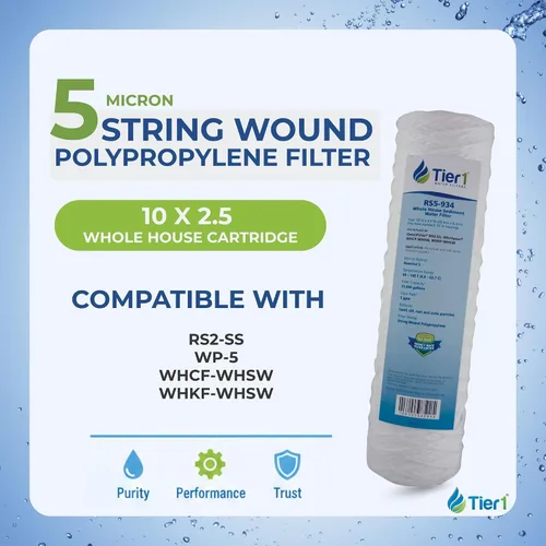 Miniatura 2 de Tier1 Filtro de agua de 5 micrones, 10 x 2,5 Cartucho de filtro de sedimentos finos de polipropileno para toda la casa Reemplazo para Pentek