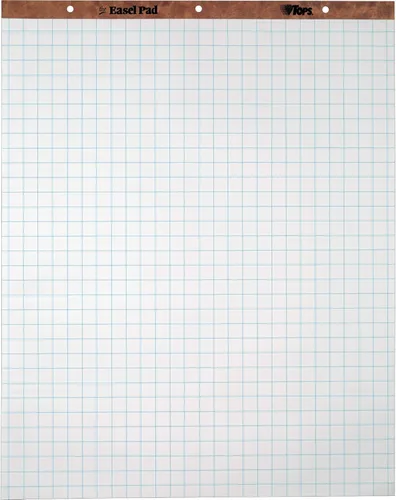 Bloc de papel para rotafolio, 3 orificios, 27 x 34 pulgadas, color blanco, 50 hojas por bloc, de TOPS, 1-Inch Grid