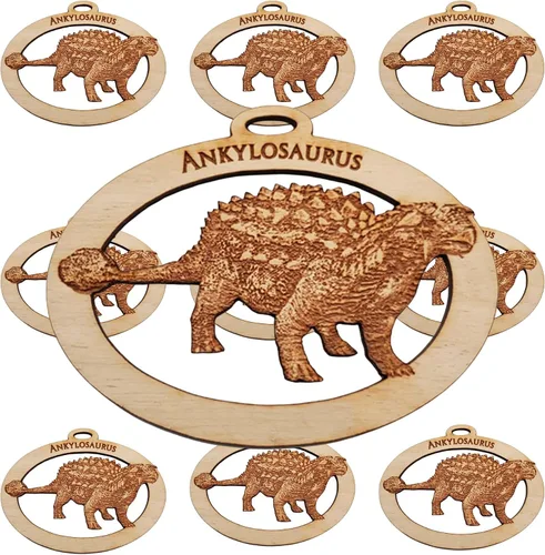 Miniatura 8 de Ankylosaurus - Adorno de dinosaurio para niños, adornos de Navidad para niños y niñas, lindo recuerdo de fiesta de dinosaurio, decoraciones únicas