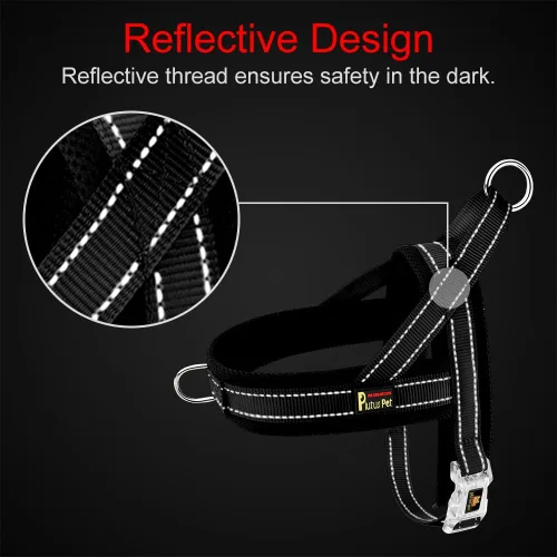 Miniatura 4 de Arnés para perro sin tirón de Plutus Pet con malla transpirable acolchada, ajustable, reflectante, a prueba de fugas, arnés para perros