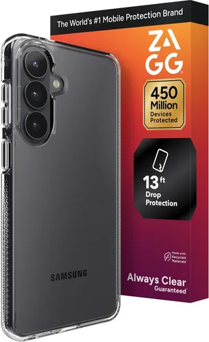 Miniatura 28 de ZAGG Crystal Palace - Funda para Samsung Galaxy S25 con función atril, transparente, protección contra caídas de 13 pies, antiamarilleo, reforzado