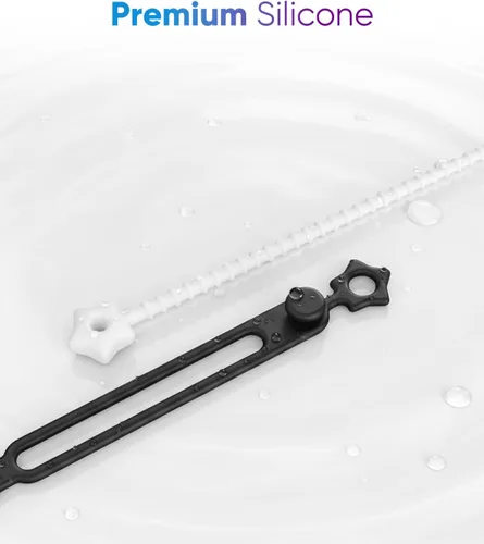 Miniatura 7 de Cierre rápido: bridas de silicona reutilizables, organizador de cables para cables de carga, cables de datos y cables de computadora, correas