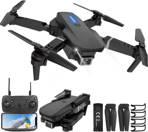 Mini dron con cámara para adultos – Regalo de juguete de Navidad para principiantes de 14 años – Multirotores cuadricópteros RC | UAV plegable |