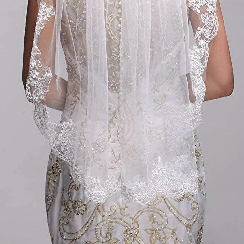 Miniatura 5 de GEORGE BRIDE Simple Elegent Lace Appliques Wedding Veil