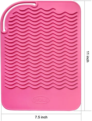 Miniatura 2 de Alfombrilla de viaje de silicona resistente al calor de 11 x 7.5 pulgadas, almohadilla anticalor para alisadores de cabello, rizadores, planchas
