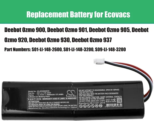 Miniatura 4 de Batería de repuesto para Ecovacs Deebot Ozmo 900 Deebot Ozmo 901 Deebot Ozmo 901 Deebot Ozmo 905 Deebot Ozmo 920 Deebot Ozmo 930 Deebot Ozmo 937