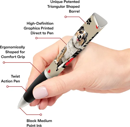 Miniatura 4 de ANINKABOVE I Love my Aussie Dog - Bolígrafo de punta media, tinta negra, escritura suave, recargable, el mejor regalo para todas las ocasiones