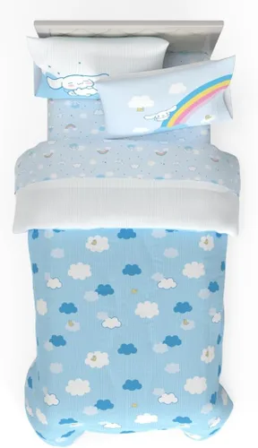 Miniatura 2 de Juego de ropa de cama Cinnamoroll - Juego de cama de tamaño individual de 4 piezas - Juego de edredón y sábanas de microfibra supersuave