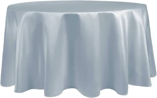 Miniatura 5 de Ultimate Textile Mantel redondo de satén nupcial de 60 pulgadas, se adapta a mesas de menos de 60 pulgadas de diámetro, berenjena morado berenjena