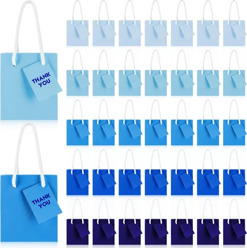 Miniatura 12 de Zhehao Paquete de 50 mini bolsas de regalo de graduación a granel de 4 x 2.75 x 4.5 pulgadas, pequeñas bolsas de regalo de agradecimiento con asas