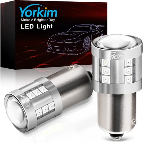 Miniatura 12 de Yorkim Foco led 3157 de color blanco, 6500K de alto brillo 3156 foco led con proyector 3057 3056 3457 4157 foco led de repuesto para luz de giro