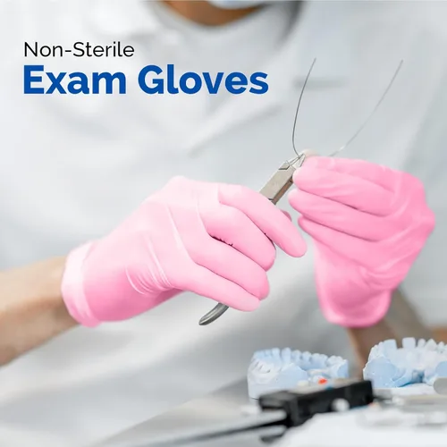 Miniatura 2 de JMU Guantes de Nitrilo Rosa, No Estériles, Guantes de Examen Desechables Sin Látex para Médico Esteticista, XS/S/M/L/XL, 200-4000