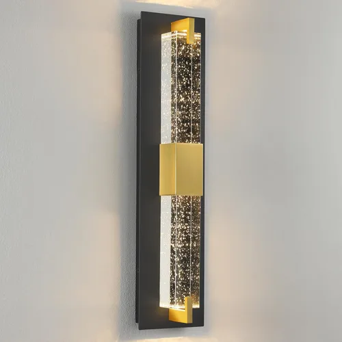 Miniatura 12 de WOSHITU Aplique de pared LED: apliques modernos dorados de 19 pulgadas, iluminación de pared, 3000 K, lámparas de pared de cristal regulables