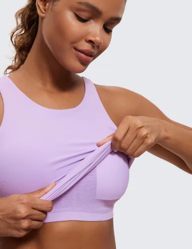 Miniatura 3 de CRZ YOGA Butterluxe - Camiseta sin mangas de cuello alto con espalda cruzada para mujer, con brasier integrado, para entrenamiento, yoga, atlética