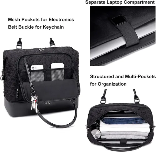 Miniatura 4 de CAMTOP - Bolsa de viaje de fin de semana para mujer, bolsa de lona con espacio para laptop de15.6 pulgadas