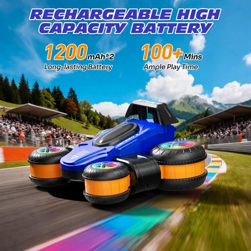 Miniatura 4 de Coche de Derrape de Alta Velocidad con Control Remoto para Niños, Autos RC de Deformación con Rotación de 360 Grados para Niños y Niñas de 3 a 16