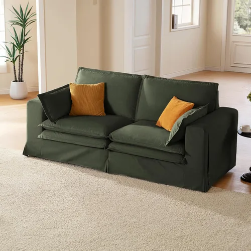 Miniatura 17 de Sofá modular lavable de gran tamaño de 89 pulgadas, sofá nube con funda totalmente extraíble, sofás seccionales para sala de estar, tela