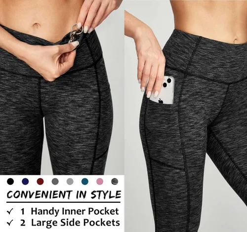 Miniatura 3 de Ewedoos - Pantalones deportivos de yoga para mujer con bolsillos leggings con bolsillos, de tiro alto, con control de abdomen, que no transparentan