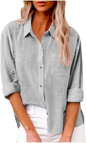 Miniatura 74 de SMIDOW Camisa de algodón y lino con botones para mujer