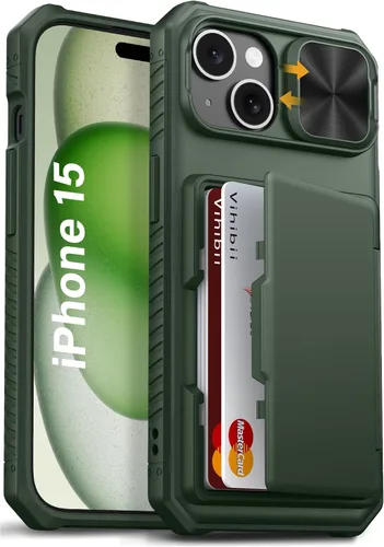 Miniatura 51 de Vihibii Funda para iPhone 13 Pro Max/iPhone 12 Pro Max con tarjetero (4 tarjetas) [bloqueo RFID] y cubierta de cámara deslizante, protección contra